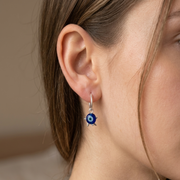 925 Pure Sterling Silver Rhodium-Plated Contemporary Evil Eye Earring